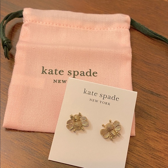 Kate Spade Gold Tone Bee Stud Earrings - Picture 6 of 7